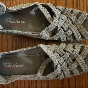 Silver sparkly, sketcher, wedge shoes